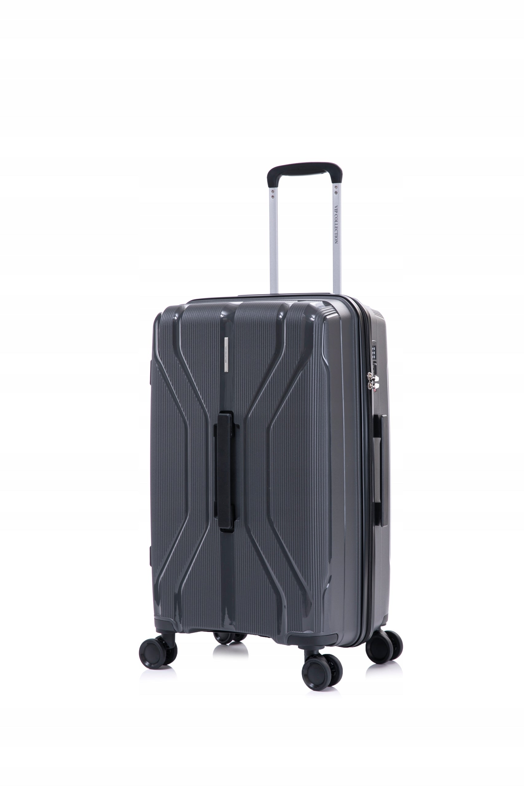 MEDIUM TRAVEL SUITCASE ON WHEELS STRONG HARD 25" GRAFFITE POLYPROPYLENE Manufacturer code WALIZKA PODRÓŻNA NA KÓŁKACH GRAFITOWA WIĘKSZA