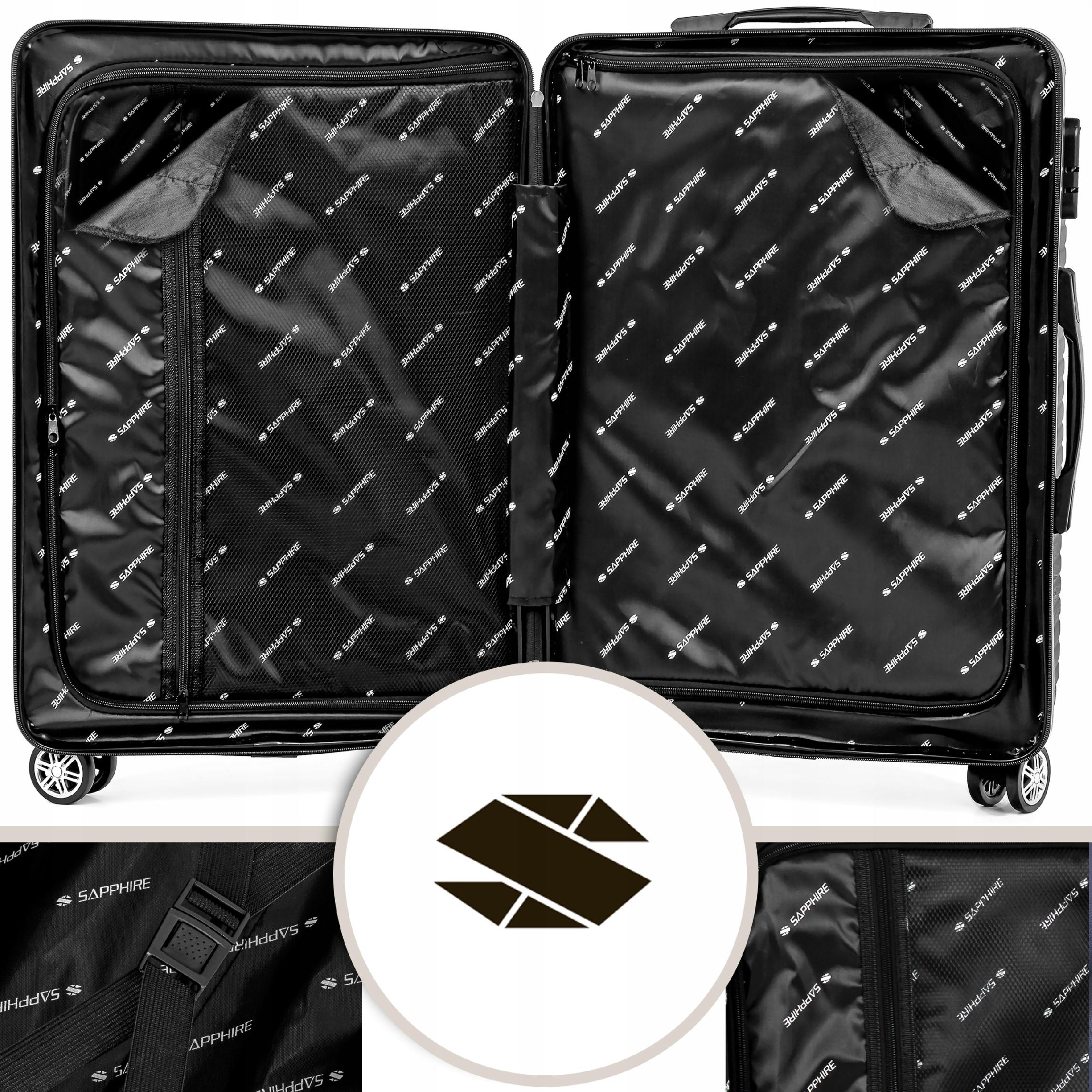 MEDIUM TRAVEL SUITCASE ON wheels LUGGAGE with ABS strong CIPHER XL Sapphire DUO Brand Sapphire