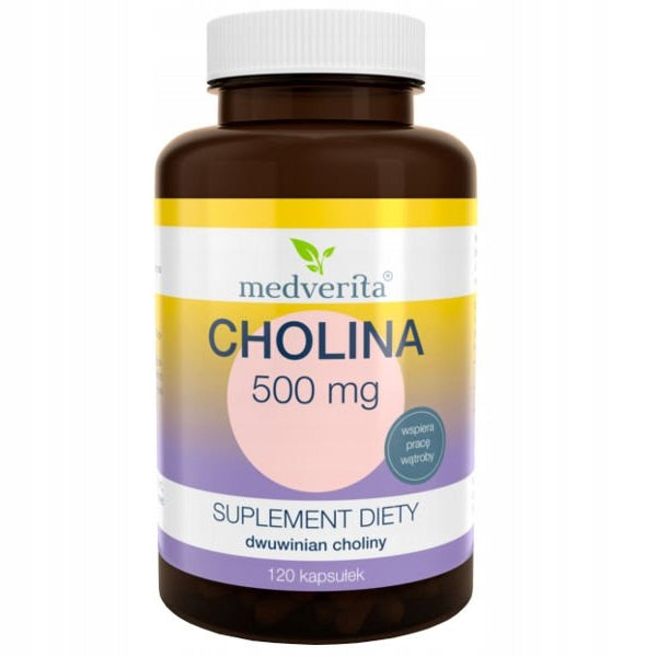 MEDVERITA CHOLINE 500 mg 120 kaps VITAMIN B4 FOR STRESS MEMORY CONCENTRATION Manufacturer code 30