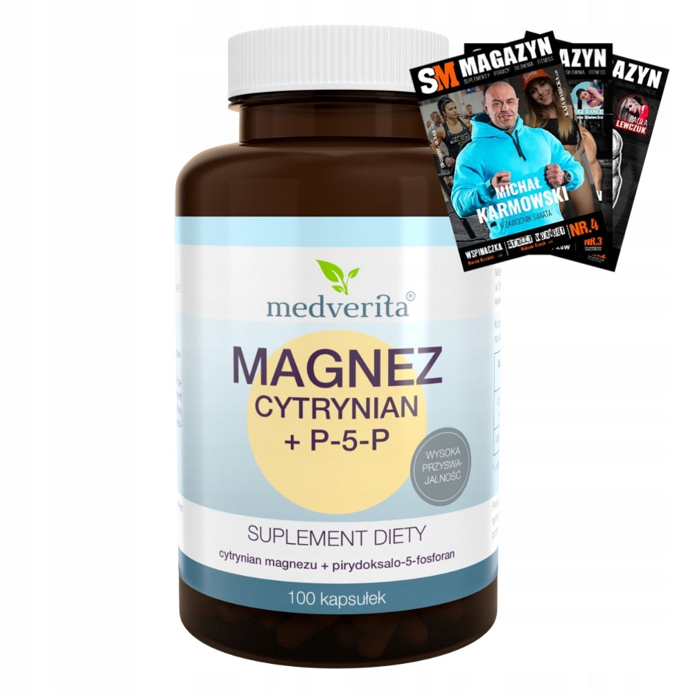 MEDVERITA MAGNESIUM CITRATE + P-5-P 100 kaps MUSCLE SPASMS PROTEIN SYNTHESIS