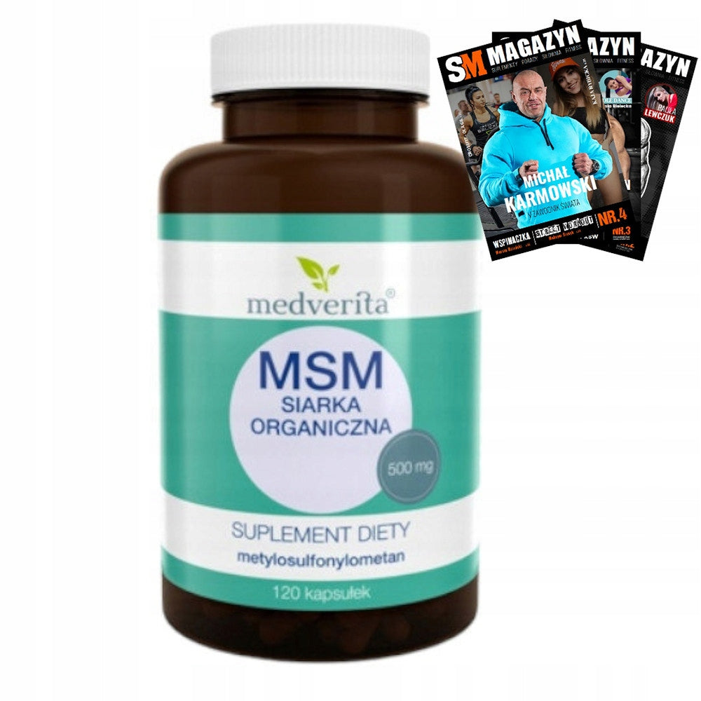 MEDVERITA MSM ORGANIC SULFUR BONE MUSCLES JOINTS REGENERATION 120 kaps