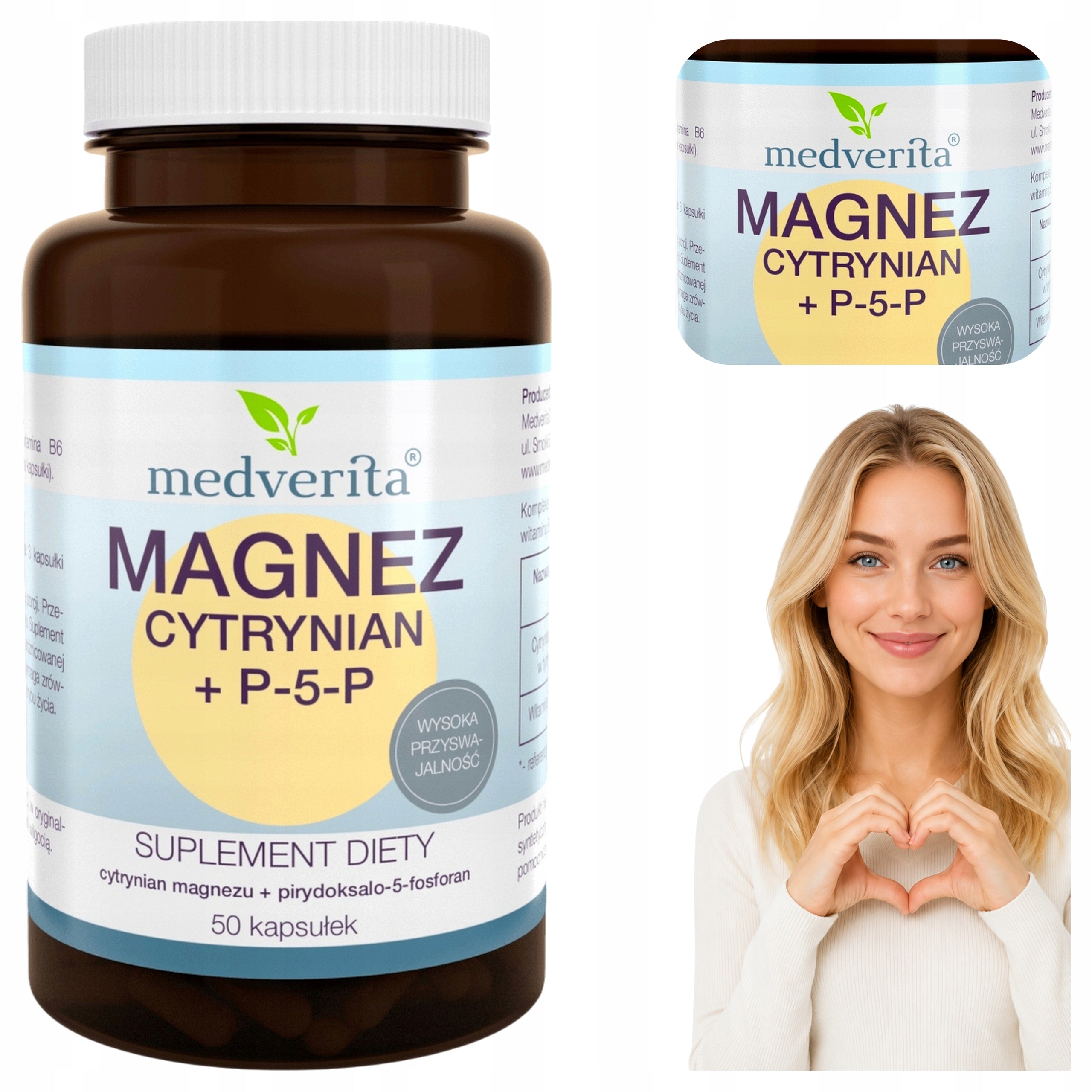 MEDVERITA Magnesium Citrate P-5-P Pyridoxal-5-Phosphorate Magnesium 50 kaps.