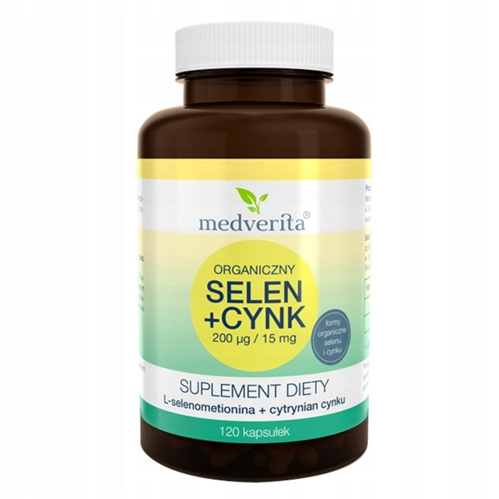 MEDVERITA ORGANIC SELENIUM 200 ug ZINC CHELAT 15 mg 120 kaps ANTIOXIDANT Manufacturer code 138