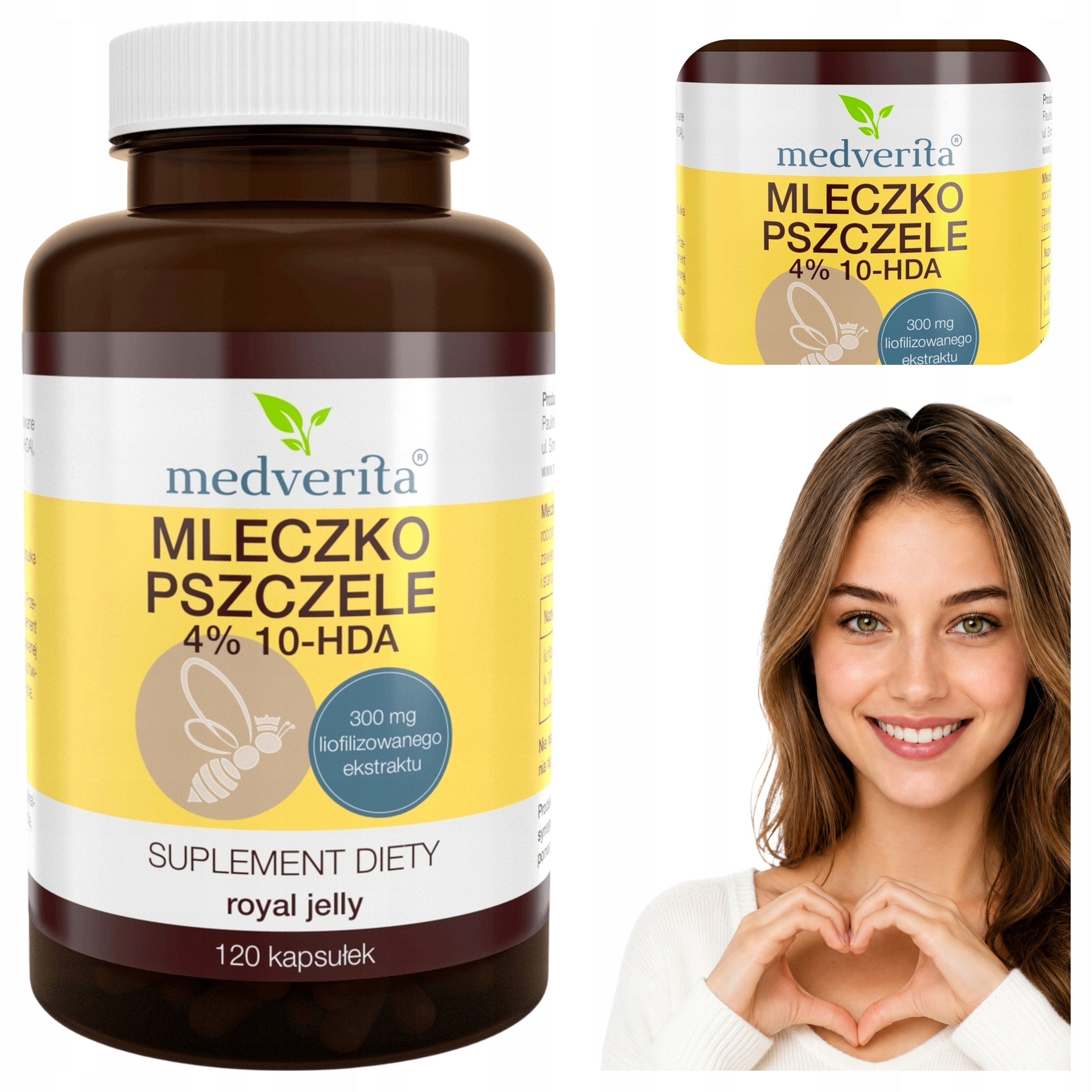MEDVERITA Royal Jelly Royal Milk 4% 10-HDA Freeze-dried 120 kaps.