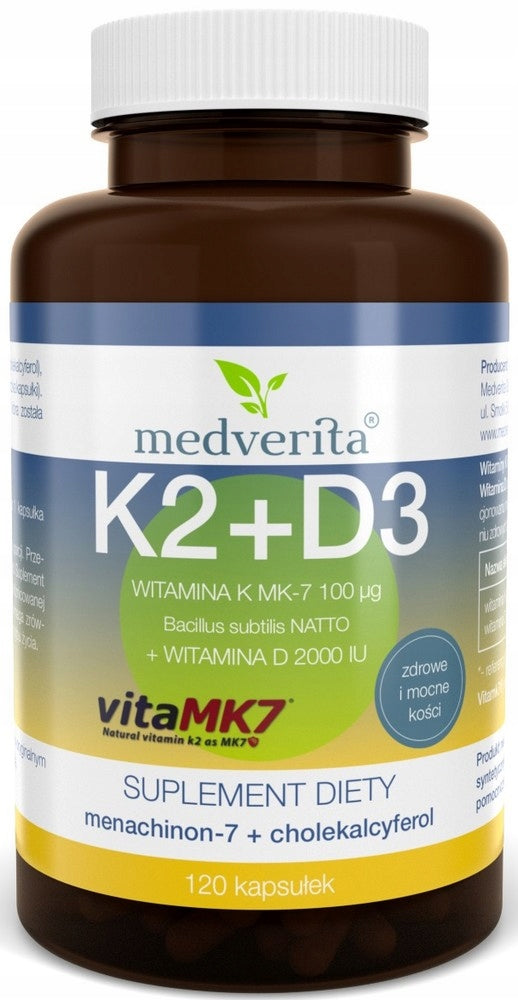 MEDVERITA VITAMIN K2 MK-7 100ug + D3 2000IU VITAMIN D-3 IMMUNITY 120 Kap