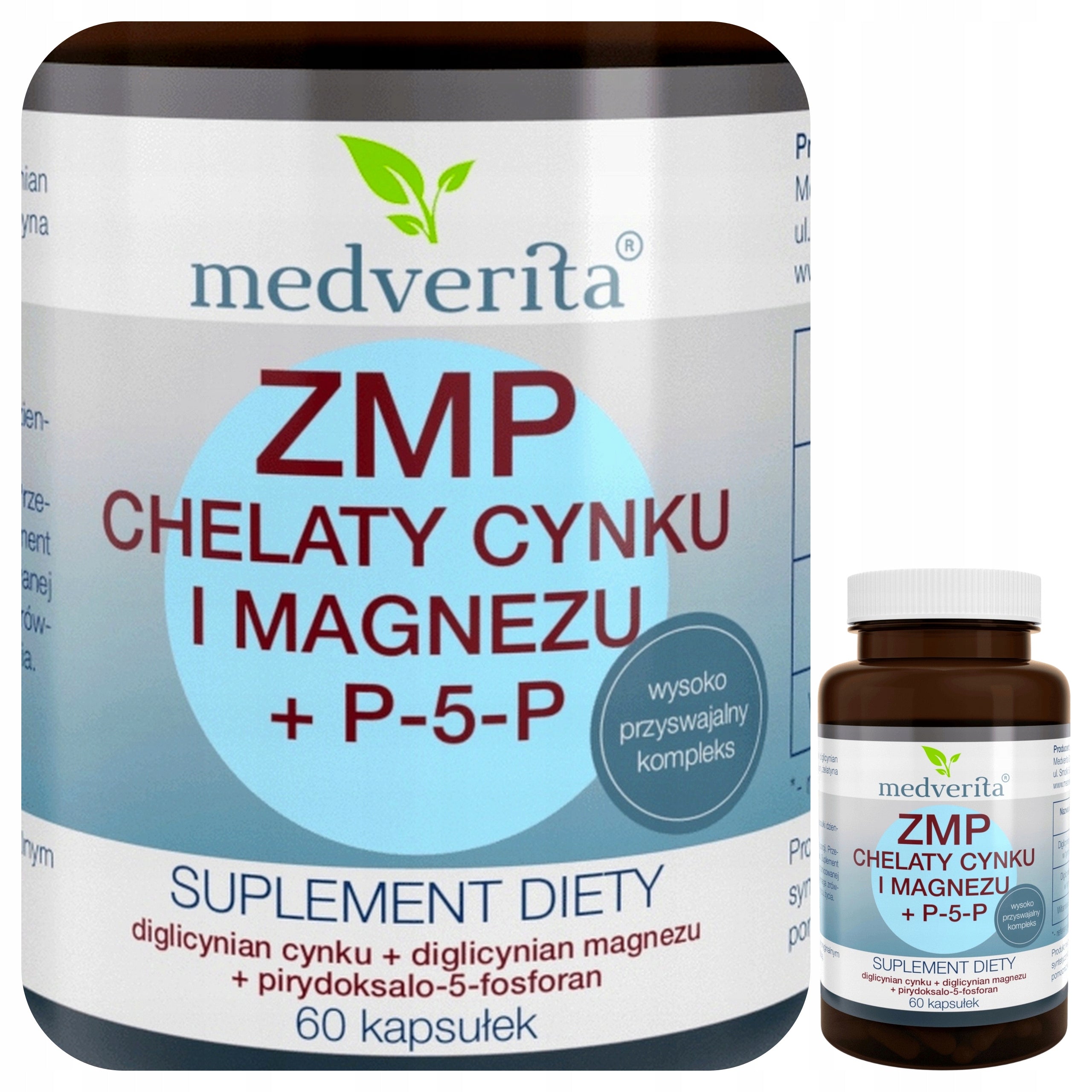 MEDVERITA ZMP Magnesium Zinc Chelates P-5-P Bisglycinate Minerals 60 kaps.