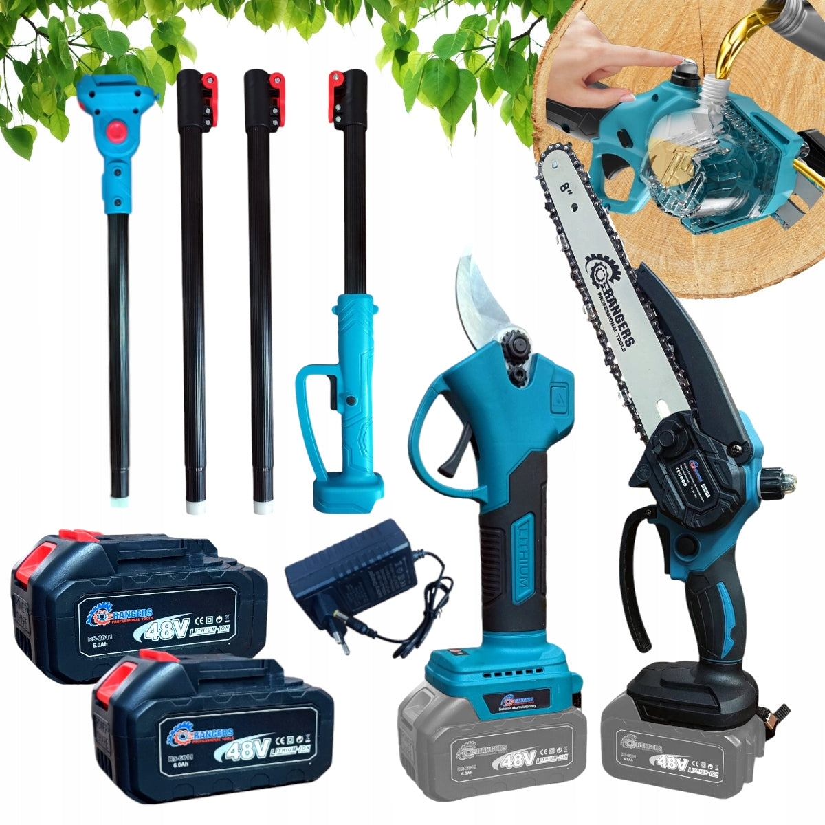 MEGA GARDEN SET 2IN1: SAW + BATTERY PRUNER