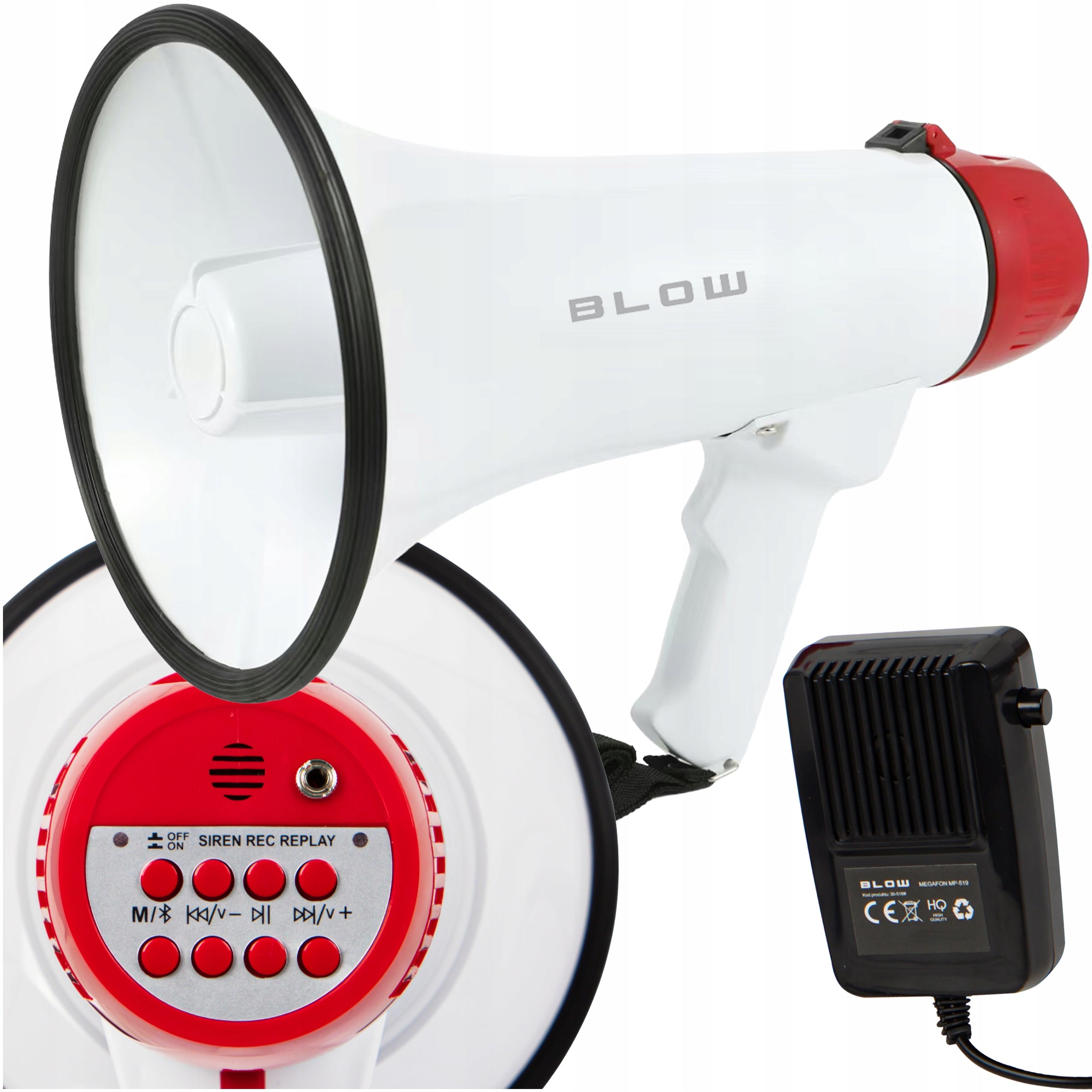 MEGAPHONE PORTABLE RECORDING SPEAKER 20W 108dB BLUETOOTH VOICE AMPLIFIER