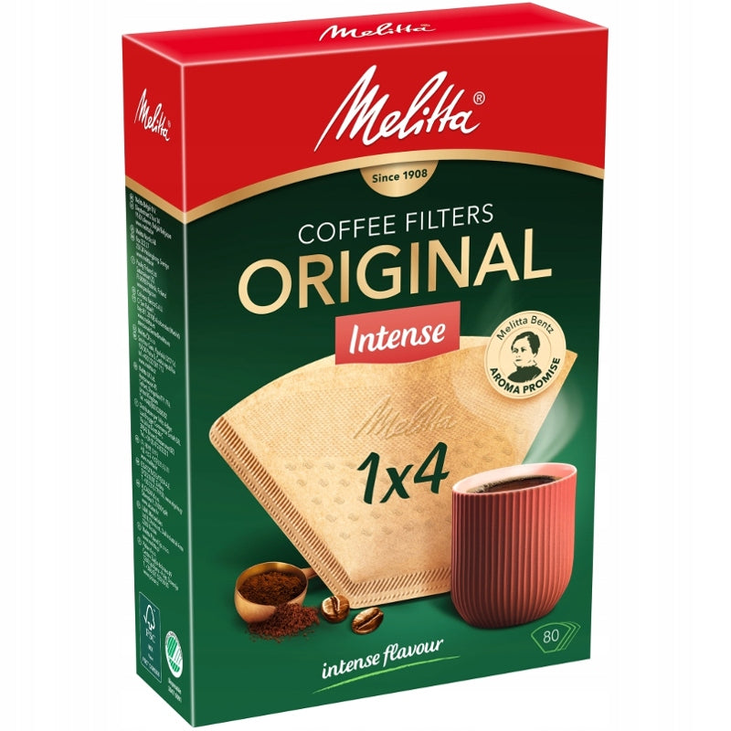 MELITTA PAPER COFFEE FILTERS 1x4 ORIGINAL INTENSE 80 PCS