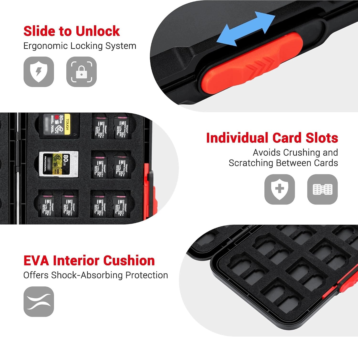 MEMORY CARD CASE CF EXPRESS SD TF ORGANIZER WATERPROOF Manufacturer no brand