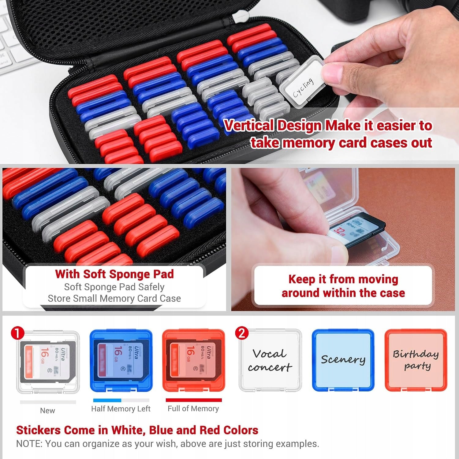 MEMORY CARD CASE EVA 48 HANDLES SD SDHC SDXC TF WATERPROOF Manufacturer no brand
