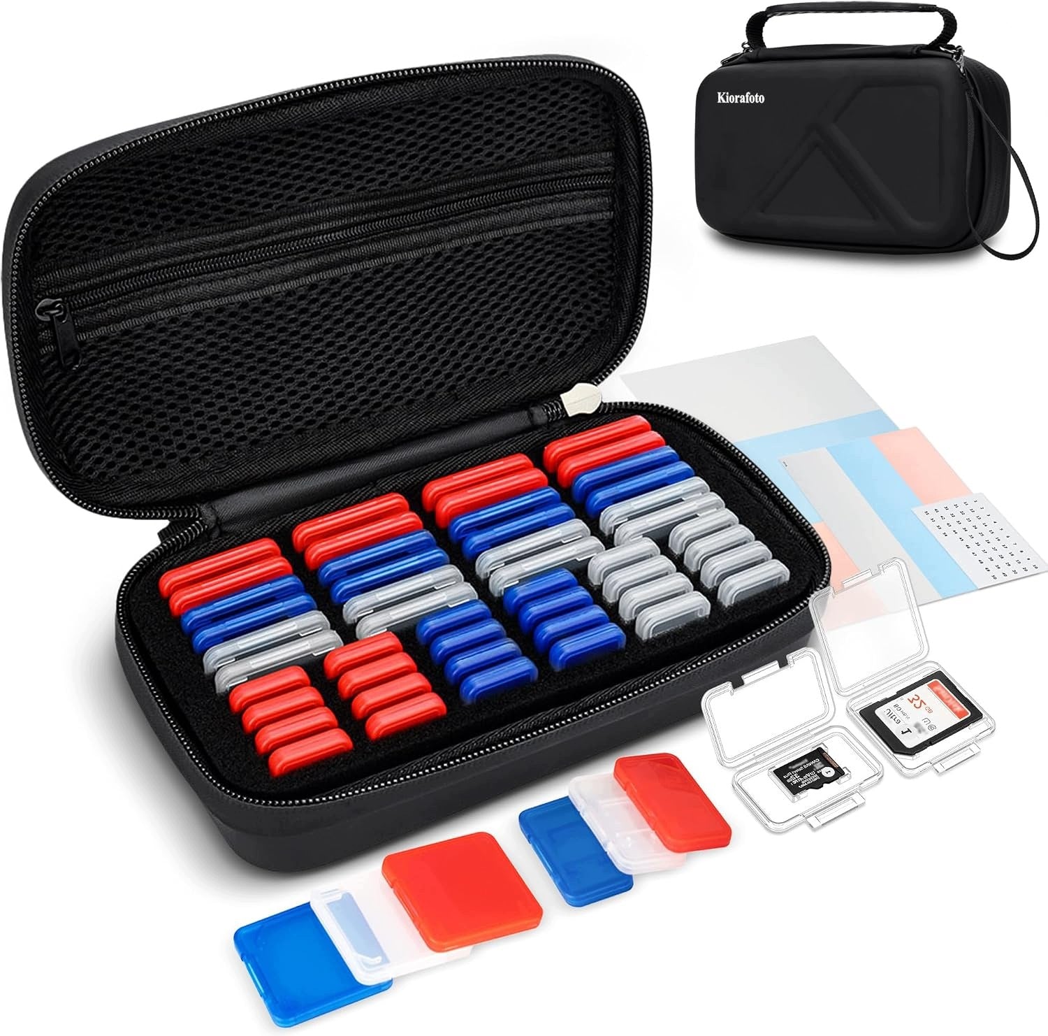 MEMORY CARD CASE EVA 48 HANDLES SD SDHC SDXC TF WATERPROOF
