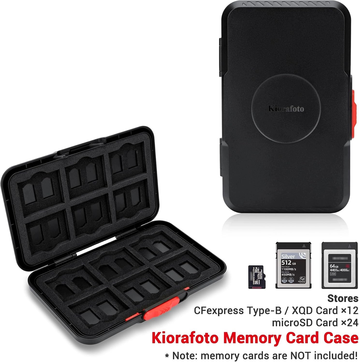 MEMORY CARD CASE XQD CFEXPRESS MICROSD 36 COMPARTMENTS Model Pop Up XQD etui na karty 12 XQD i 24 MSD, 36 przeg