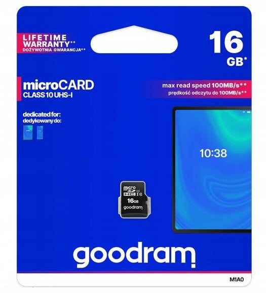 MEMORY CARD GOODRAM 16 GB CLASS 10 / 100 MB/s