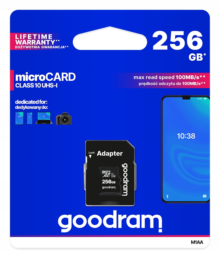MEMORY CARD GOODRAM 256 GB MICRO SD XC CLASS 10