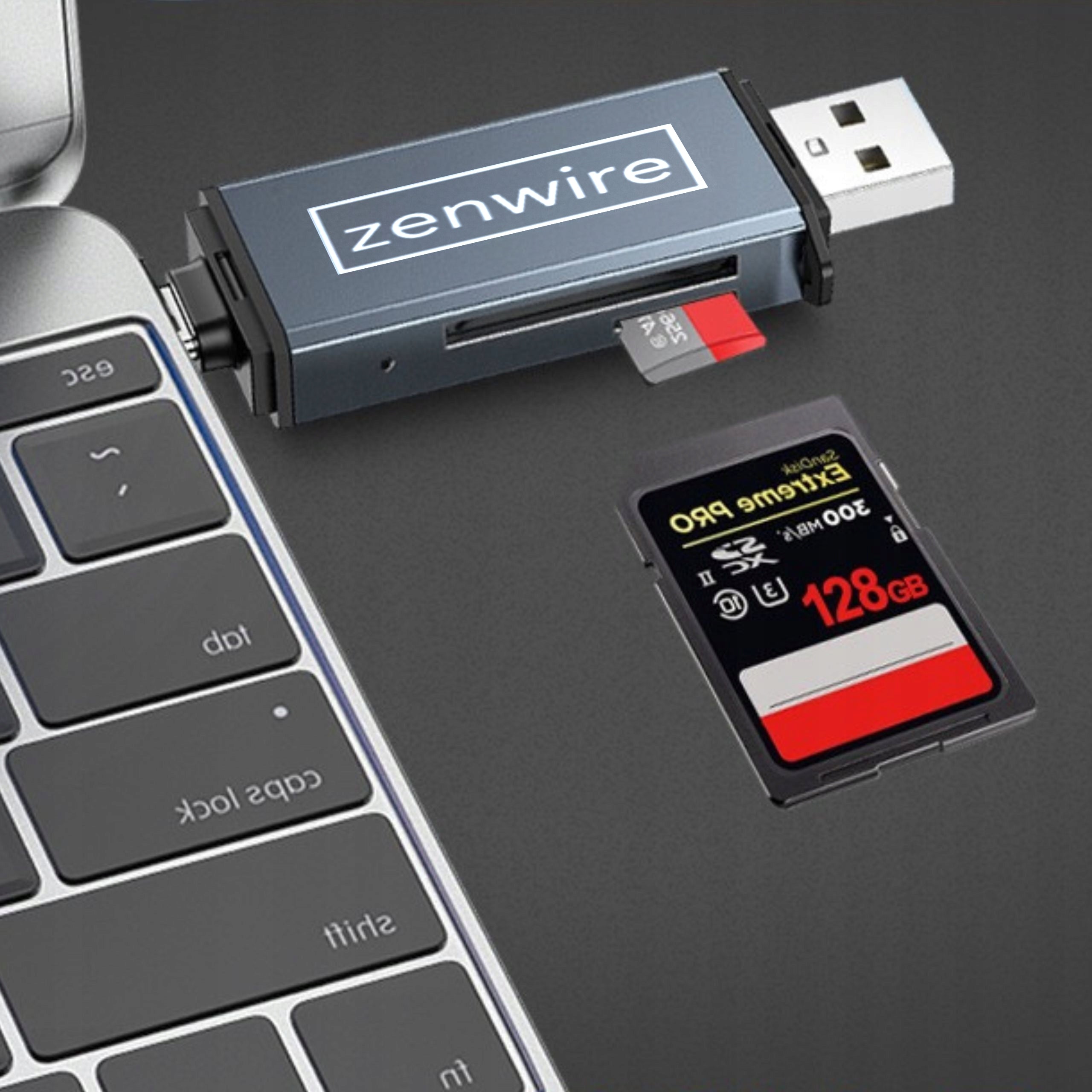 MEMORY CARD READER 4in1 USB OTG USB-A +USB-C SD microSD Black Manufacturer code ODK4E0