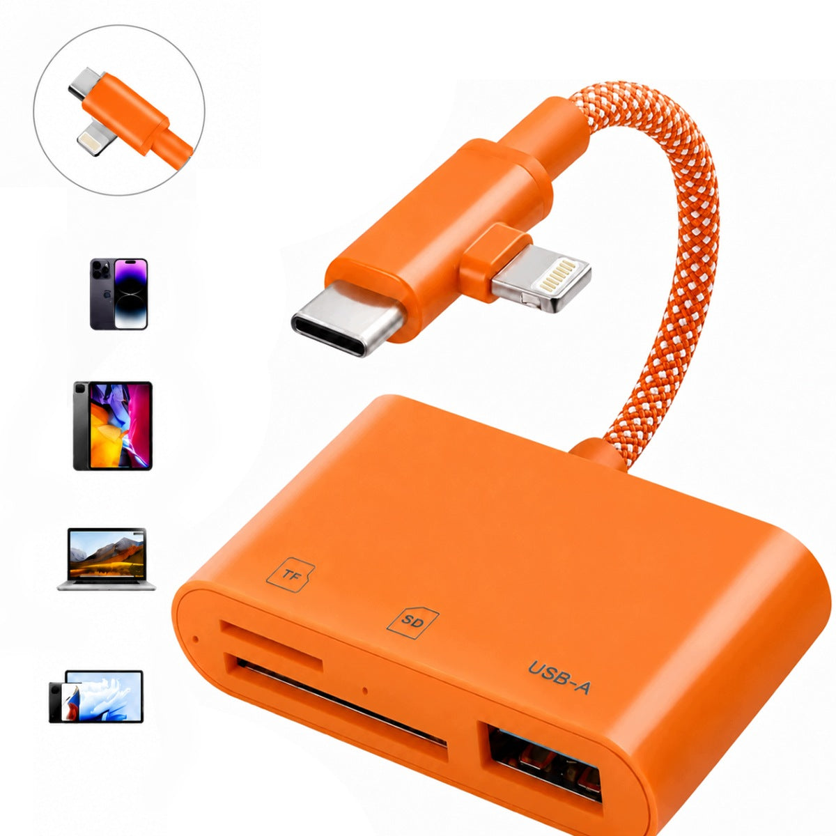 MEMORY CARD READER SD AND MICROSD TF USB-A 2.0 USB-C