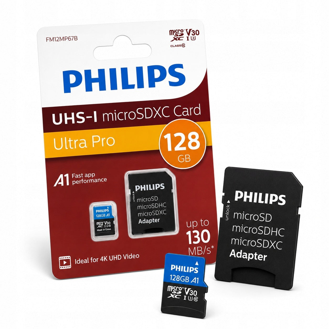 MEMORY CARD SD PHILIPS 128GB UHS-I MICRO SDXC A1 V30 UP TO 130MB/S + ADAPTER Manufacturer Philips