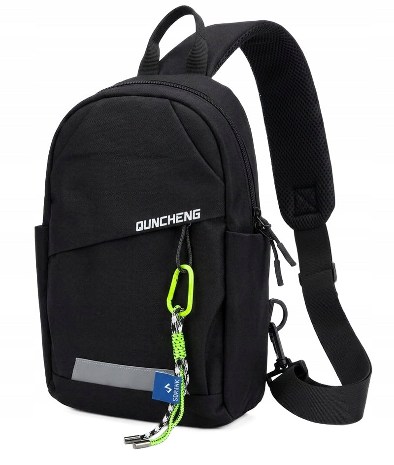 MEN'S BACKPACK FOR ONE SHOULDER SLING BAG BLACK SPORTS REFLECTIVE TERRAMODA Brand Terra Moda