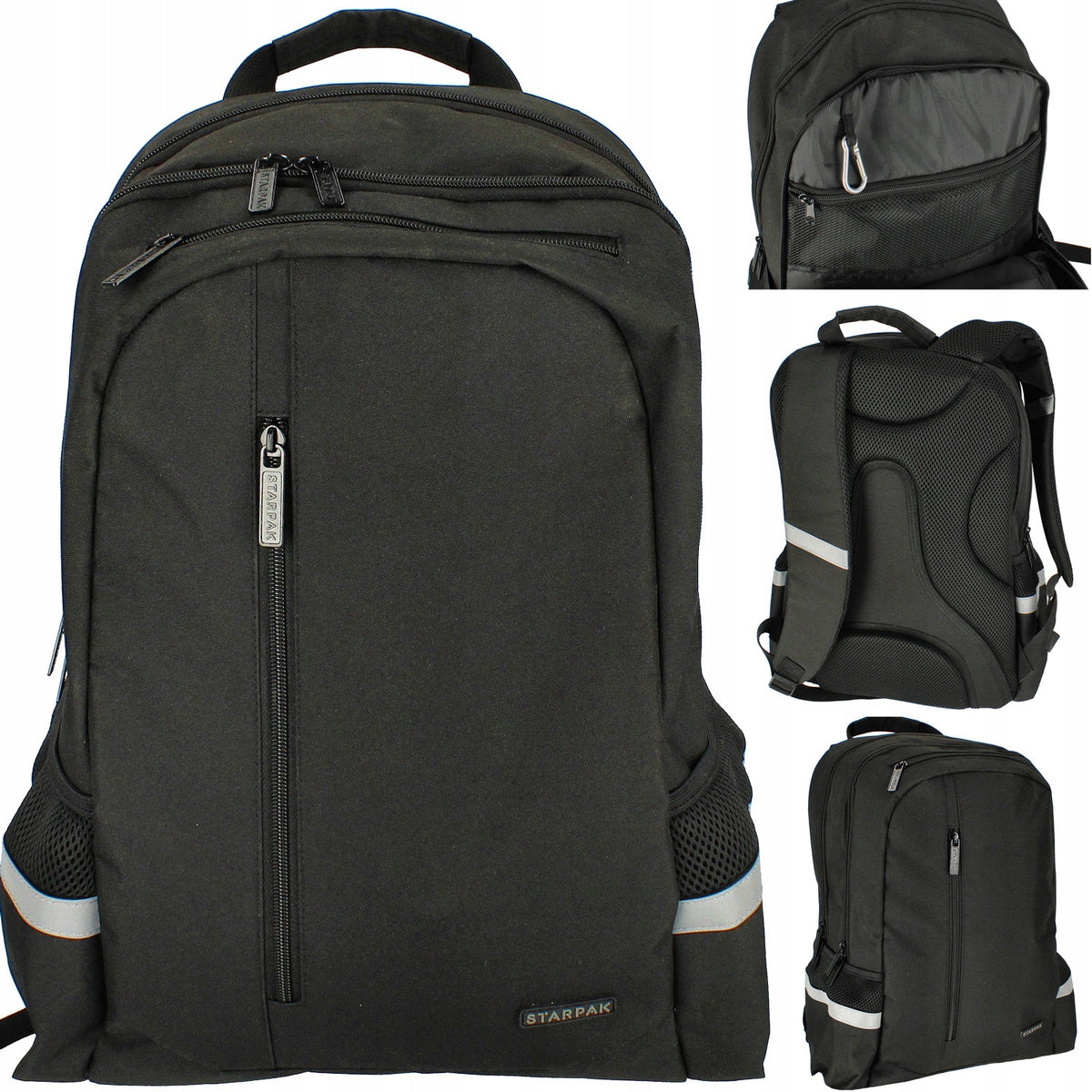 MEN'S BACKPACK FOR SCHOOL WORK BLACK LARGE FOR LAPTOP ROOMY