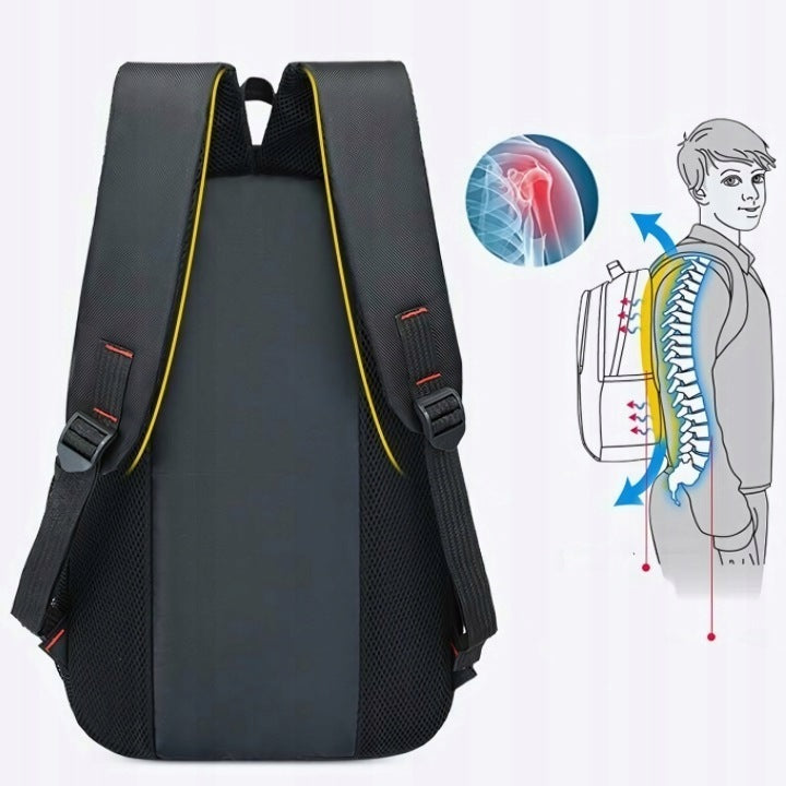 MEN'S BACKPACK FOR SCHOOL WORK BLACK URBAN ROOMY 30L WATERPROOF Manufacturer code PLECAK SPORTOWY SZKOLNY TURYSTYCZNY CZARNY