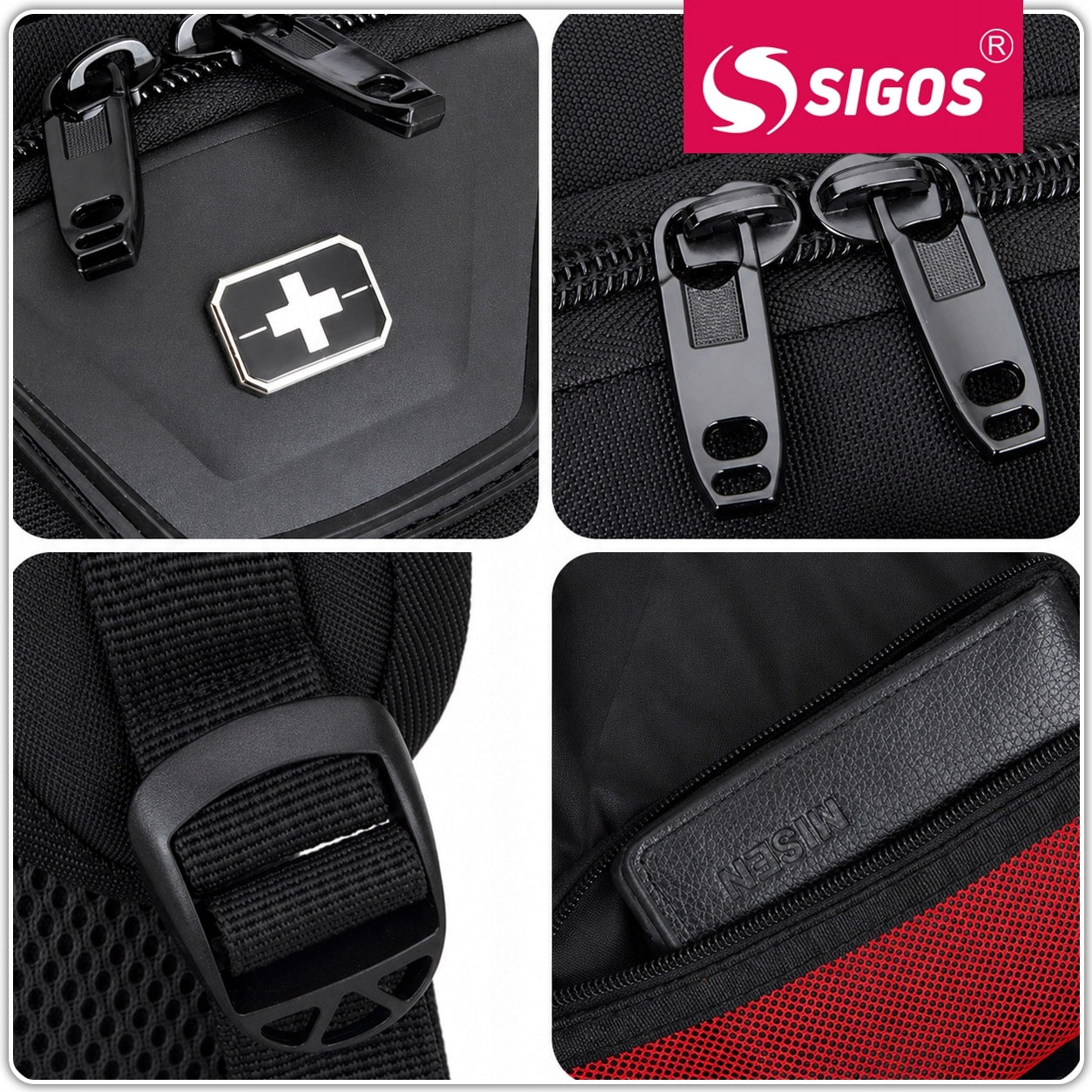 MEN'S BACKPACK FOR SCHOOL WORK BLACK WATERPROOF DURABLE STURDY LIGHTWEIGHT Packaging status original
