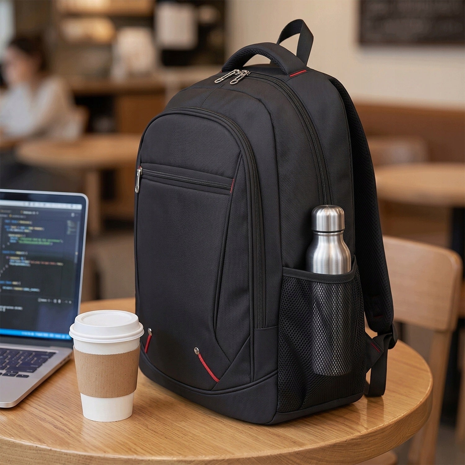 MEN'S BACKPACK FOR SCHOOL WORK WATERPROOF DURABLE SOLID ROOMY BLACK Gender unisex