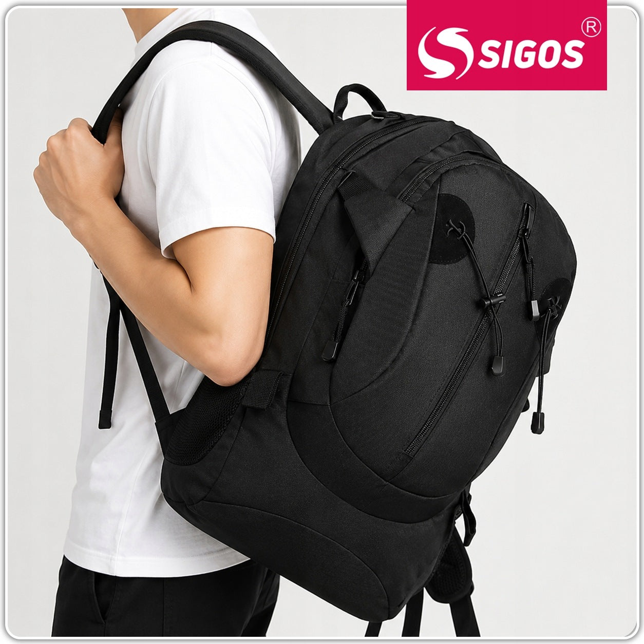 MEN'S BACKPACK FOR WORK STRONG WATERPROOF TACTICAL MILITARY BLACK MILITARY Packaging status original