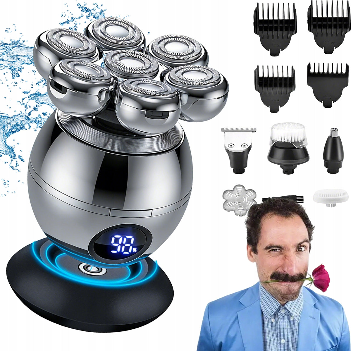 MEN'S BEARD HEAD SHAVER BEARD TRIMMER CLIPPER OVERLAY