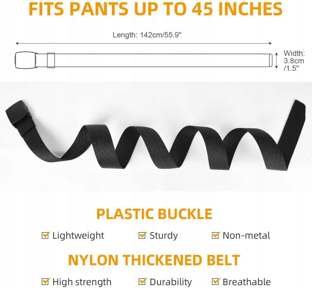 MEN'S BELT 142CM NYLON ADJUSTABLE TACTICAL HOLLLESS BUCKLE Brand no brand