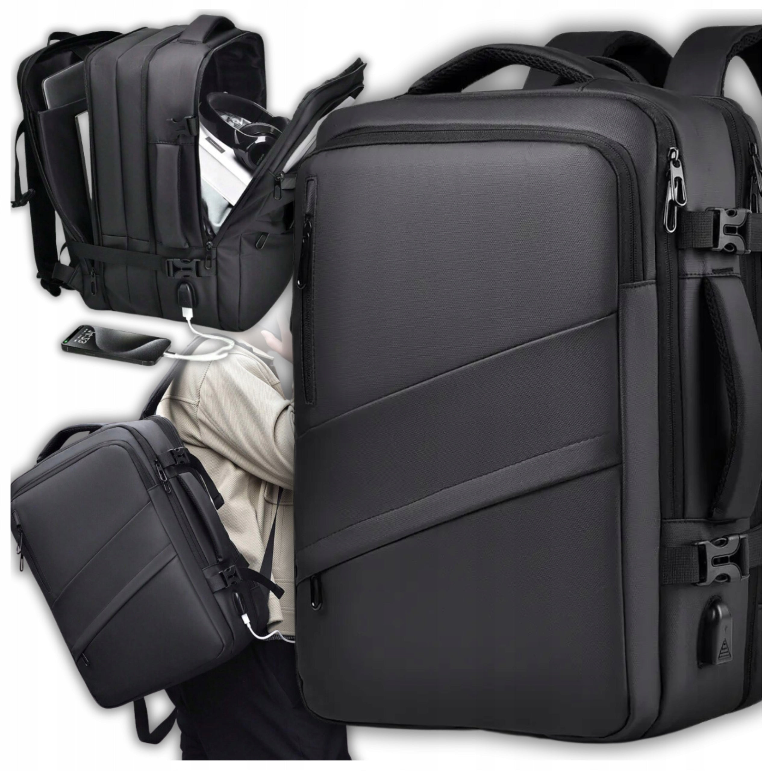 MEN'S BUSINESS BACKPACK FOR SCHOOL LAPTOP WATERPROOF ROOMY LUGGAGE