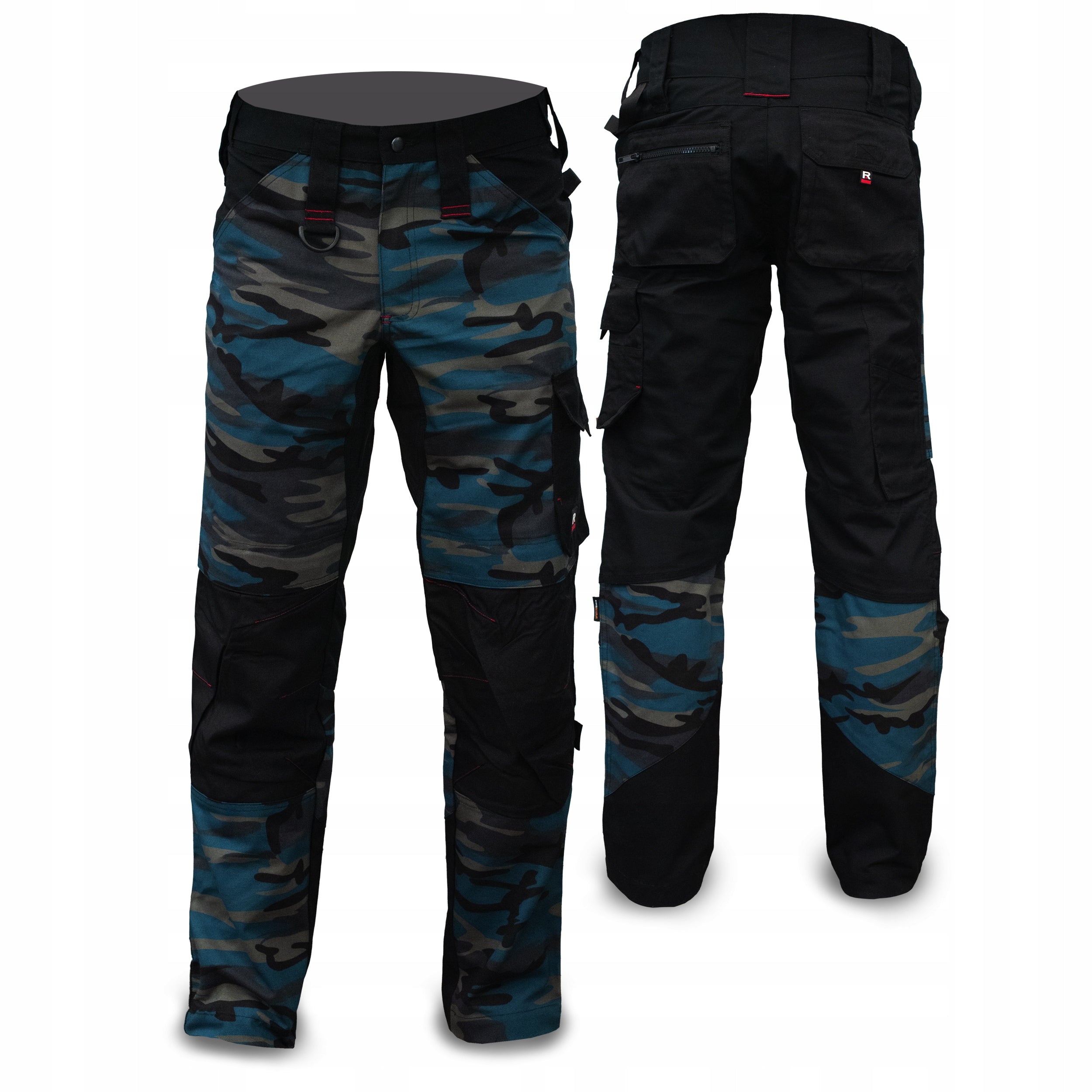 MEN'S CAMO WORK TROUSERS ELASTIC STEP STRONG TROUSERS REINFORCED STRECH Brand Malfini