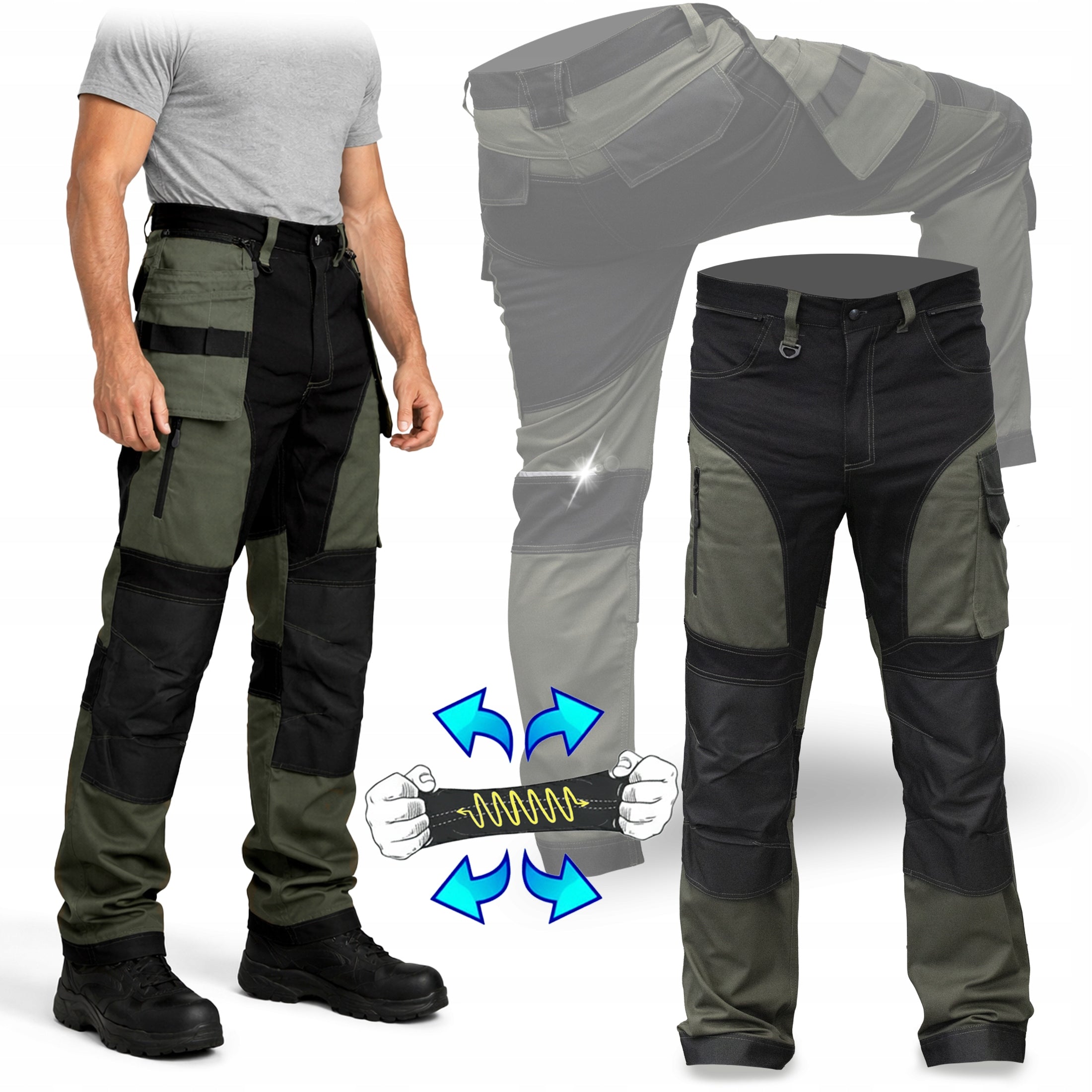 MEN'S CARGO PANTS ASSEMBLY ELASTIC COTTON tactical OHS
