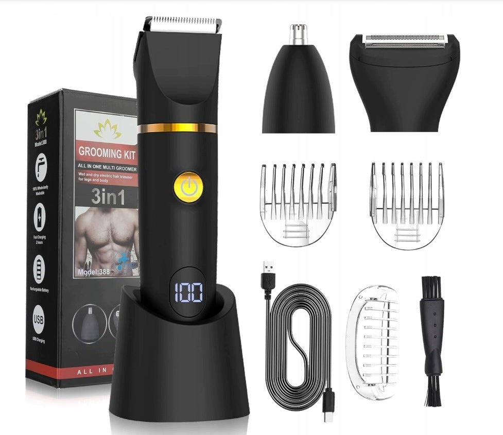 MEN'S ELECTRIC BEARD SHAVER BODY BEARD SHAVER + TRIMMER