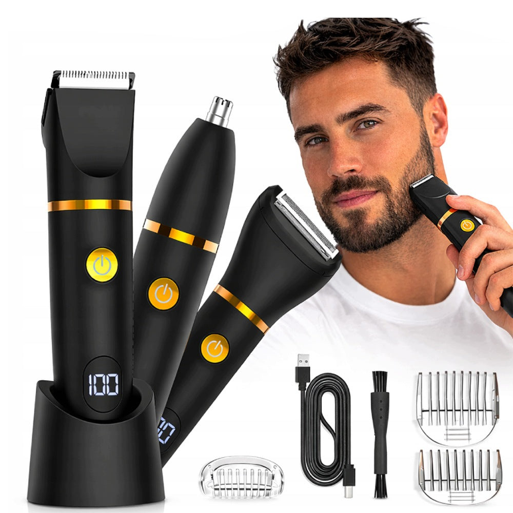 MEN'S ELECTRIC BEARD SHAVER BODY BEARD SHAVER + TRIMMER
