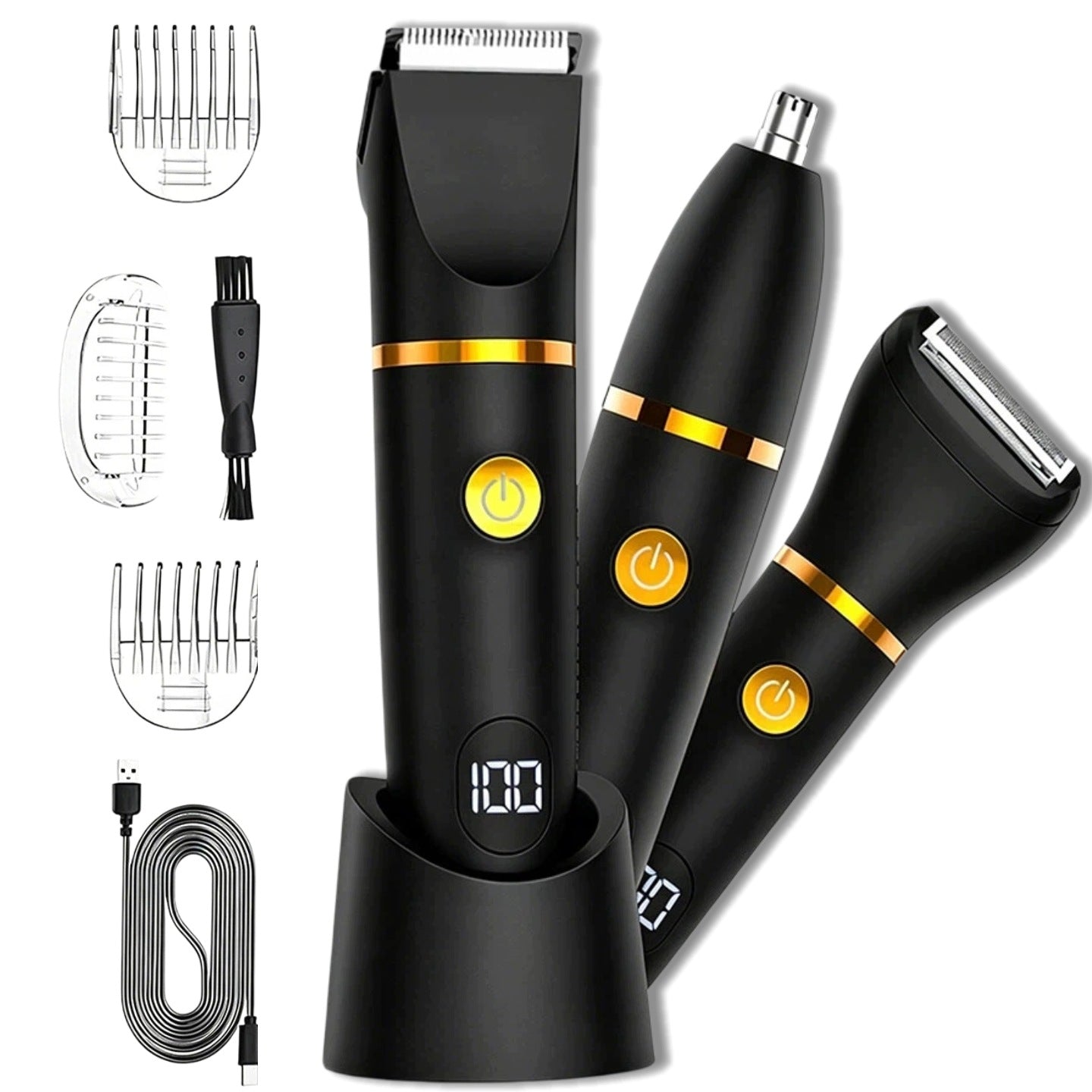 MEN'S ELECTRIC BEARD SHAVER BODY BEARD SHAVER + TRIMMER