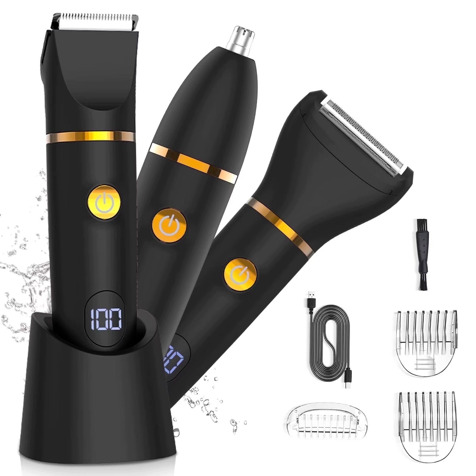 MEN'S ELECTRIC BEARD SHAVER BODY BEARD SHAVER + TRIMMER