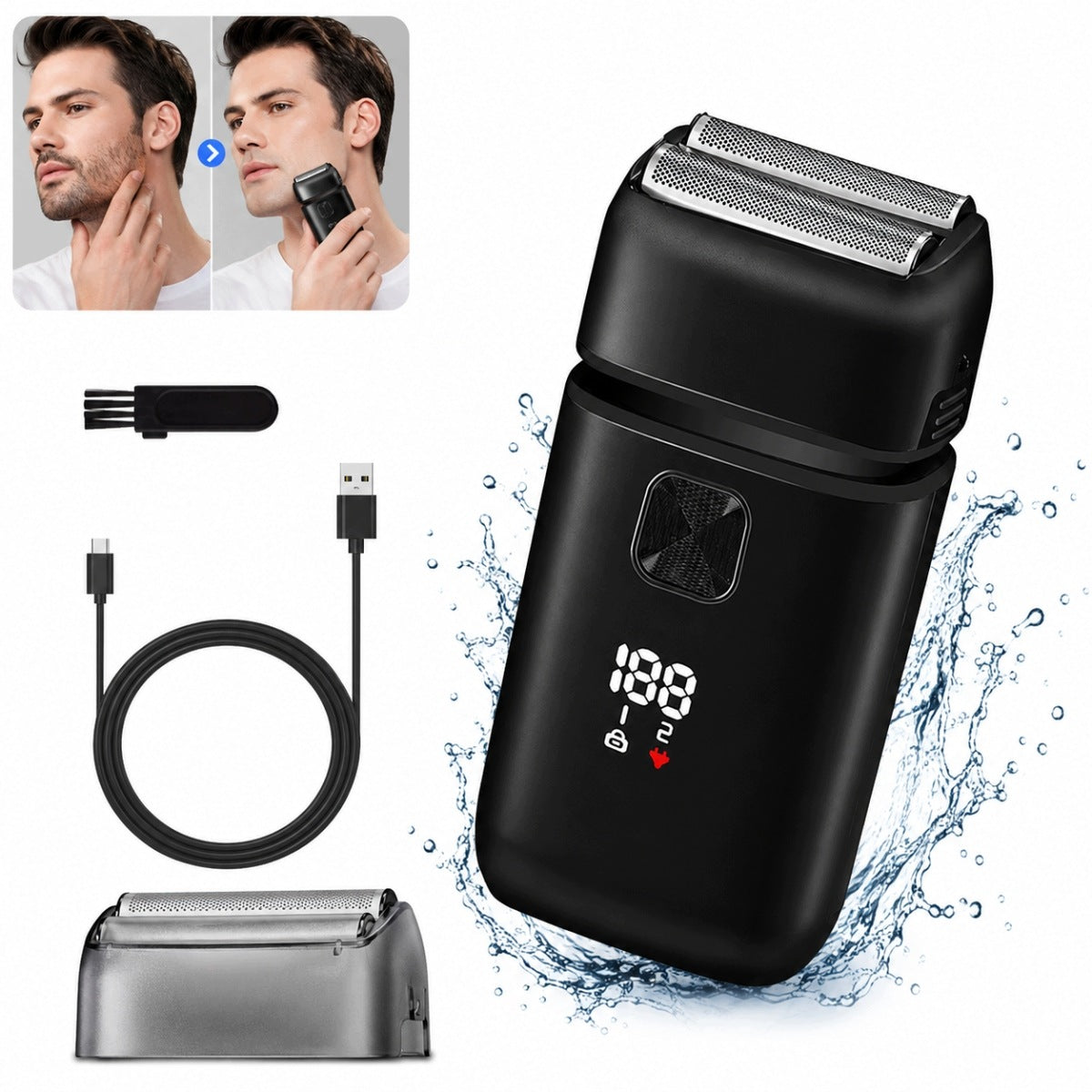 MEN'S ELECTRIC FACIAL SHAVING SHAVER FOIL WIRELESS FACE