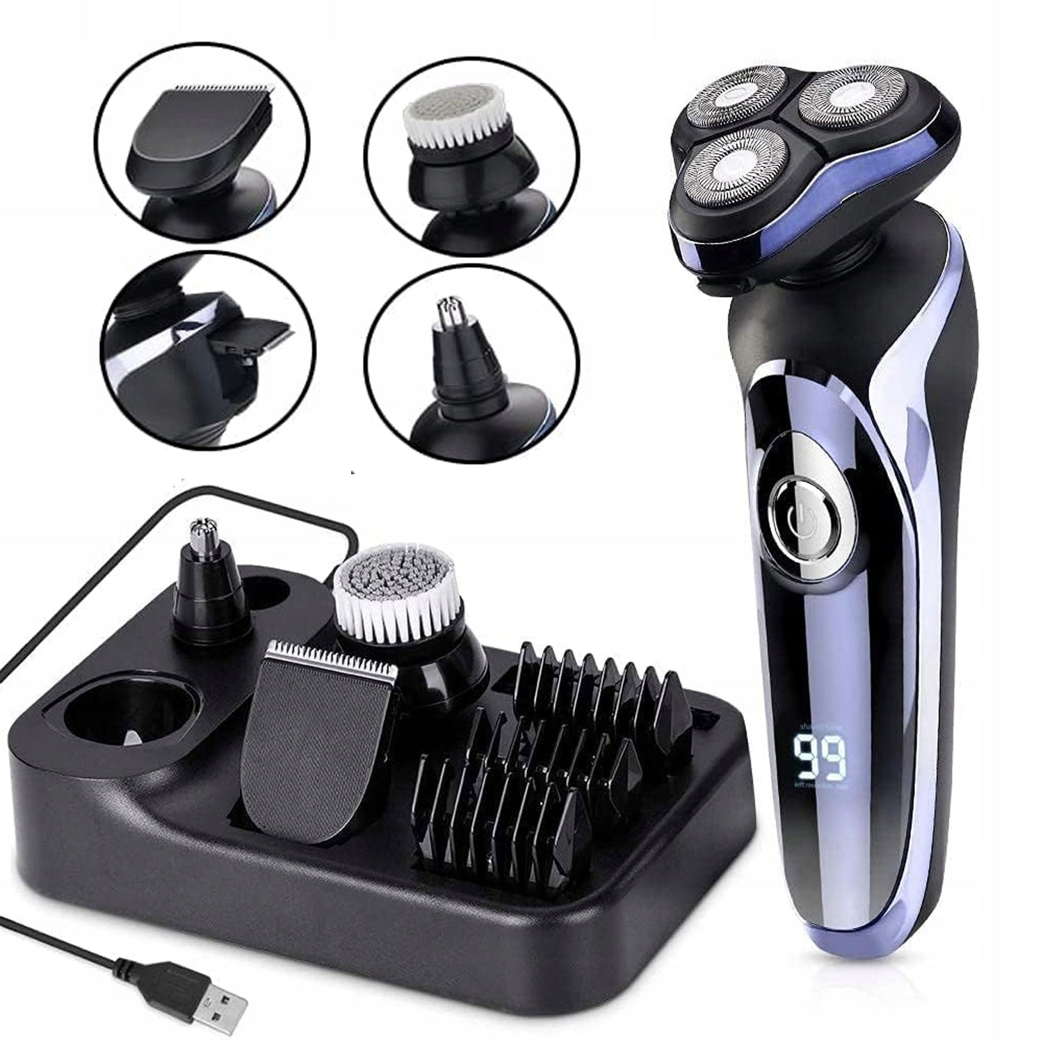 MEN'S ELECTRIC SHAVER WITH PRECISION TRIMMER 450MAH 5V Brand Bedee