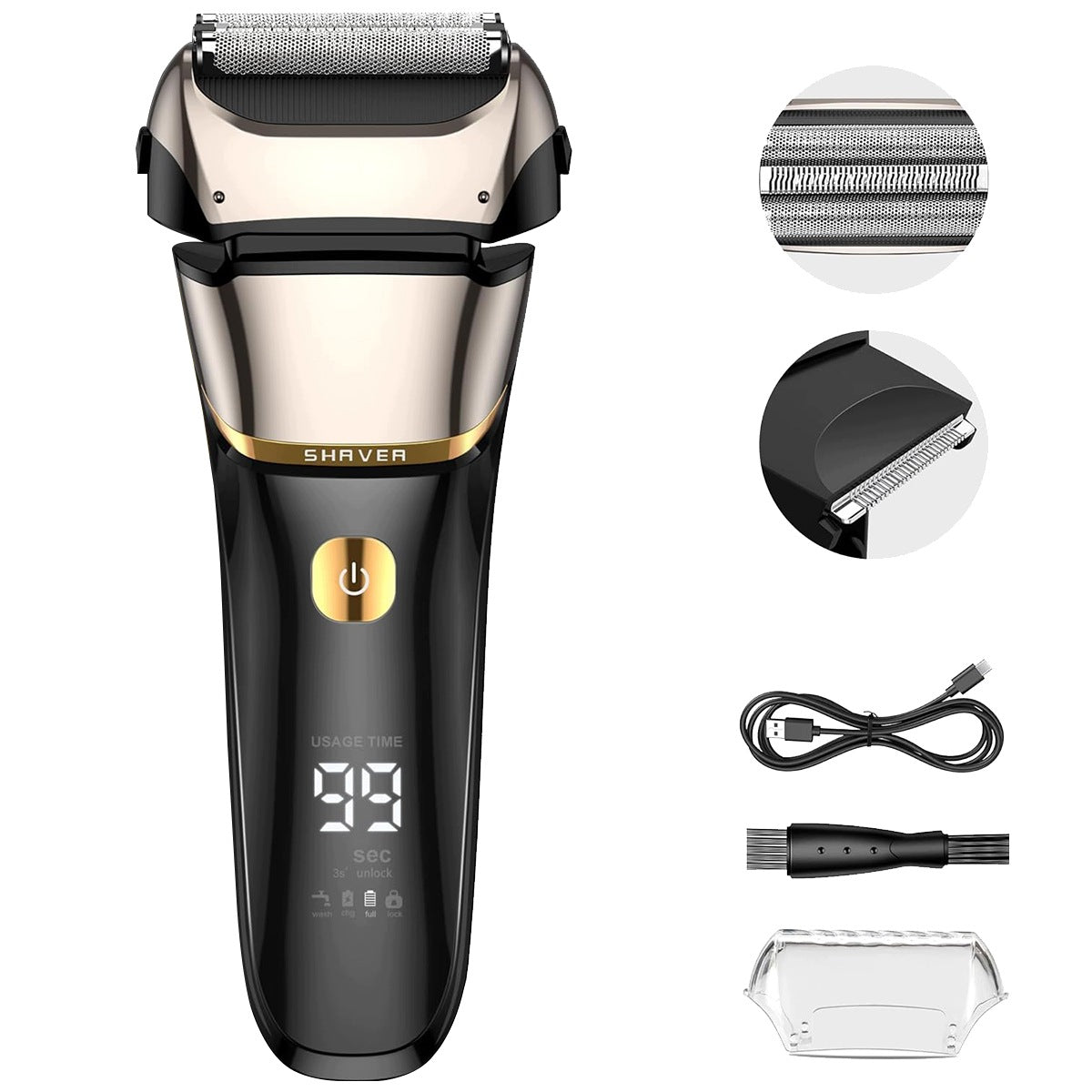 MEN'S ELECTRIC WIRELESS FOIL BEARD SHAVING SHAVER (GIFT) Type foil