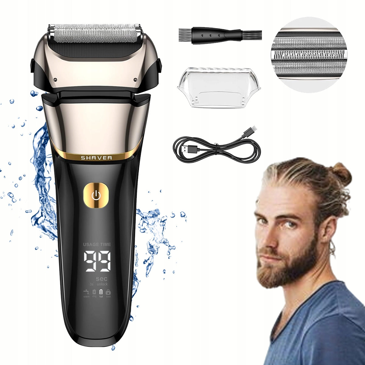 MEN'S FOIL ELECTRIC BEARD SHAVING SHAVER WIRELESS GIFT