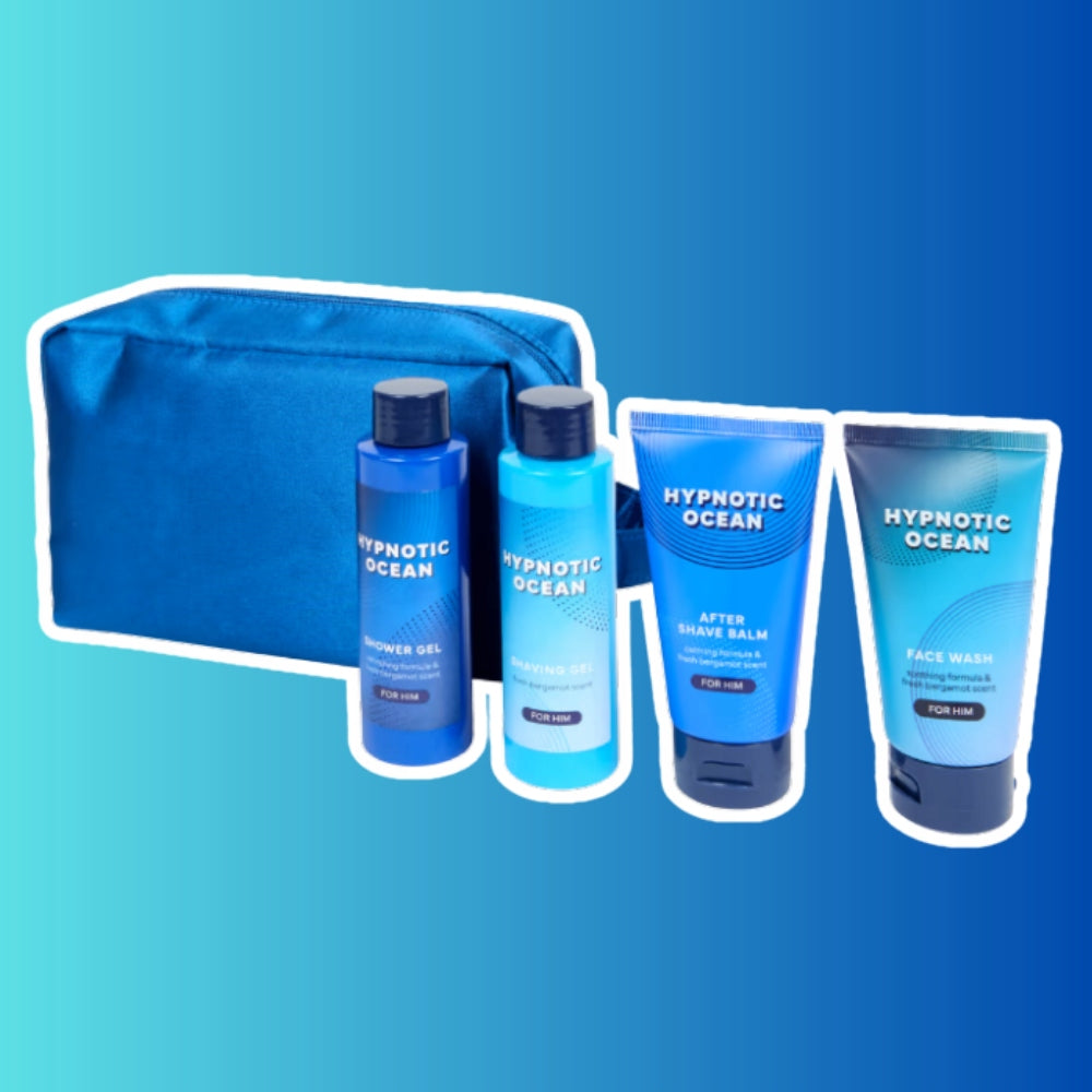 MEN'S GIFT SET WITH TRAVEL COSMETIC BAG FOR HIM 5in1 Packaging status original