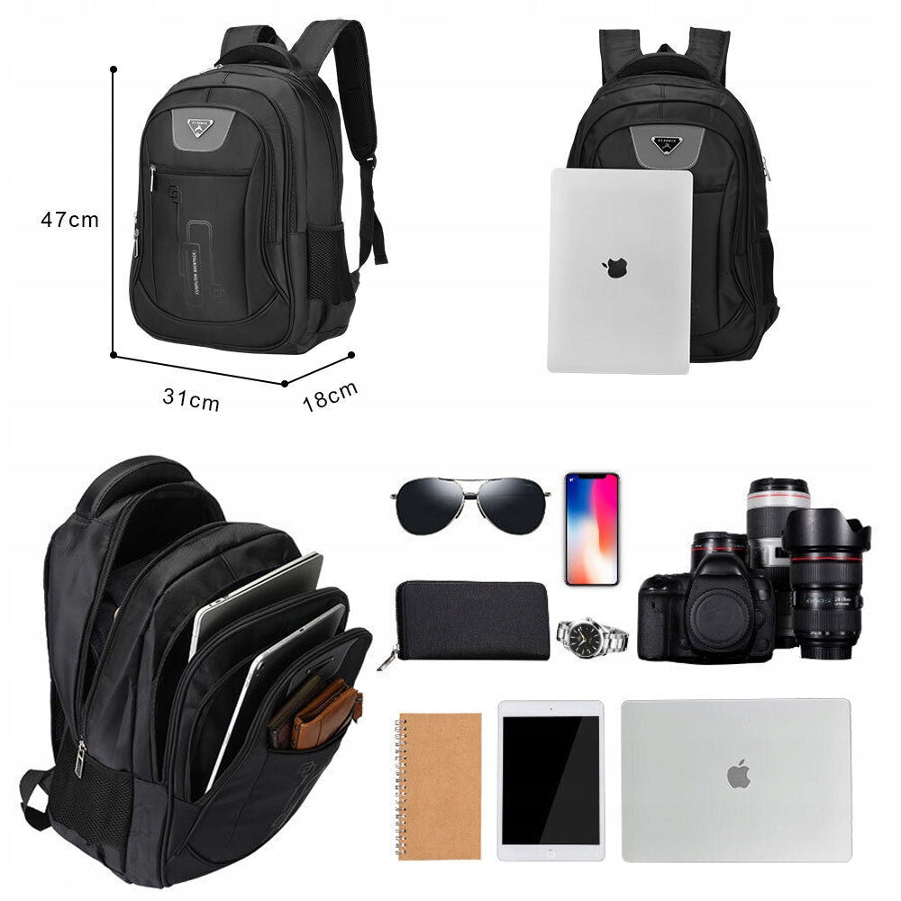 MEN'S LAPTOP BACKPACK ROOMY BUSINESS FOR WORK BLACK 33X48X19CM Brand no brand