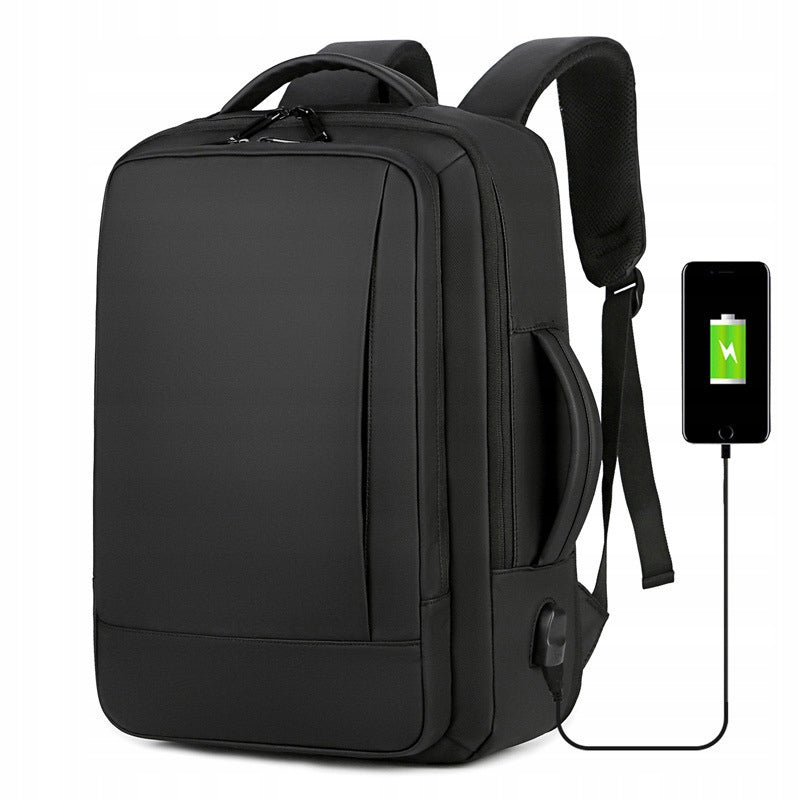 MEN'S LAPTOP BACKPACK TRAVEL USB WORK EXPANDABLE BLACK BUSINESS Brand no brand