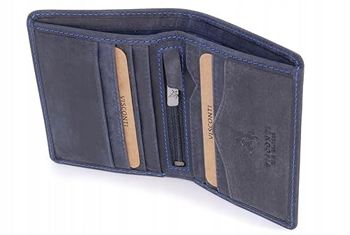 MEN'S LEATHER WALLET BIFOLD RFID OILED LEATHER 6 MEN'S POCKET
