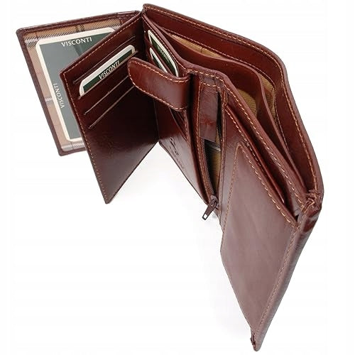 MEN'S LEATHER WALLET TRIPARTITE RFID UP TO 11 CARDS GIFT MEN'S
