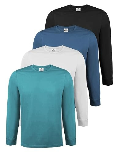 MEN'S LONG SLEEVE COTTON T-SHIRT SET OF 4 FOR MEN COTTON Brand no brand
