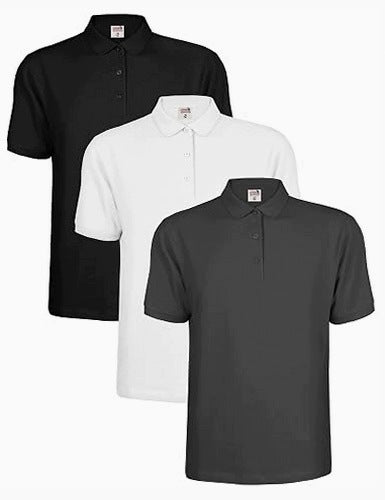MEN'S POLO SHIRT COTTON PIQUÉ SHORT SLEEVE SET OF 3
