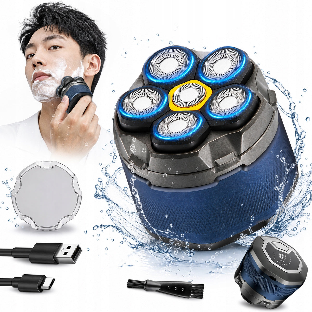 MEN'S SHAVER MAGNETIC RAZOR TRIMMER FOR SHAVING BEARD HAIR HEAD