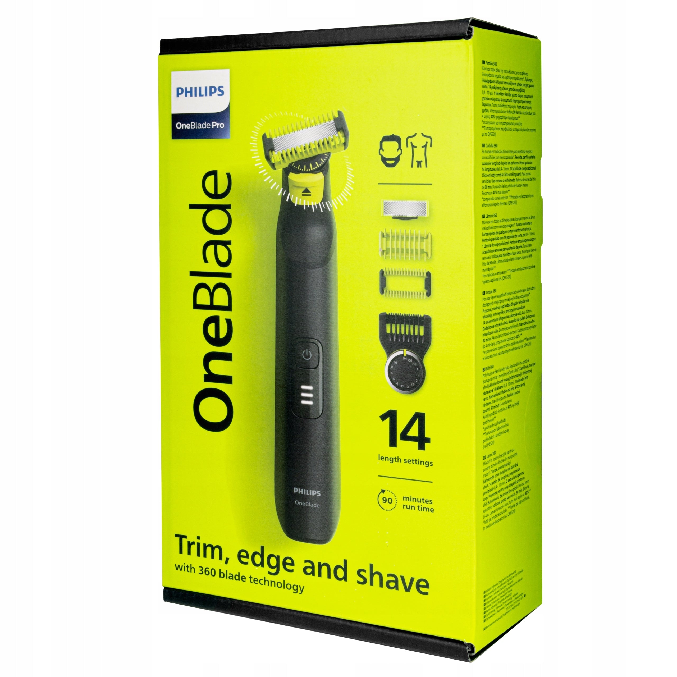MEN'S SHAVER PHILIPS ONEBLADE PRO 360 FACE AND BODY RAZOR + CASE Brand Philips